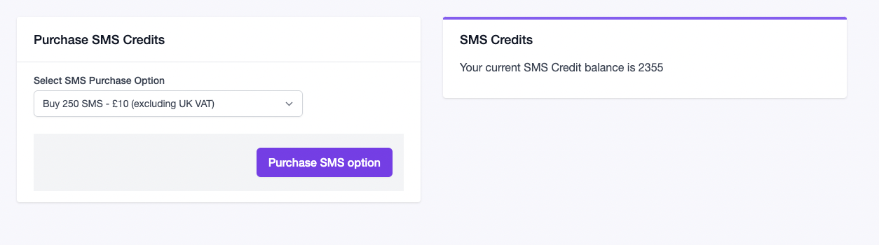 SMS credits